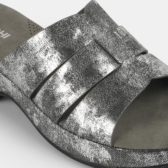 Mochi Women Gun-metal Casual Slip Ons (SKU: 41-429-29-36)