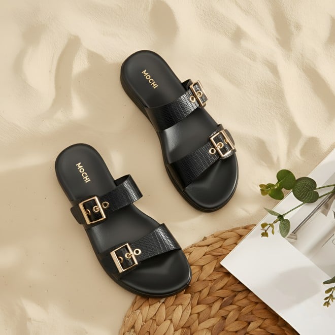 Mochi Women Black Casual Slip Ons (SKU: 41-432-11-37)