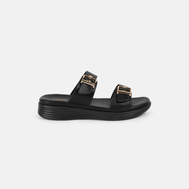 Mochi Women Black Casual Slip Ons (SKU: 41-432-11-37)