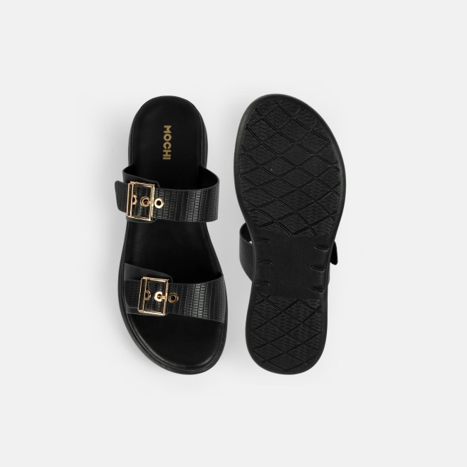 Mochi Women Black Casual Slip Ons (SKU: 41-432-11-37)