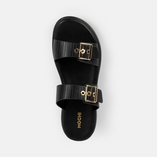 Mochi Women Black Casual Slip Ons (SKU: 41-432-11-37)
