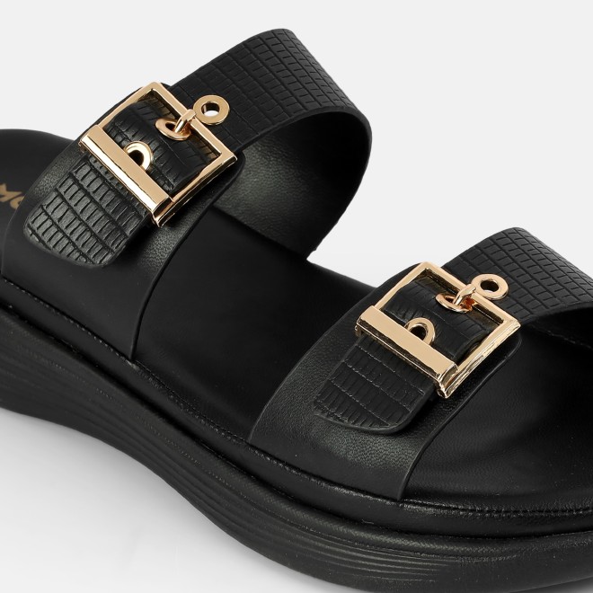 Mochi Women Black Casual Slip Ons (SKU: 41-432-11-37)