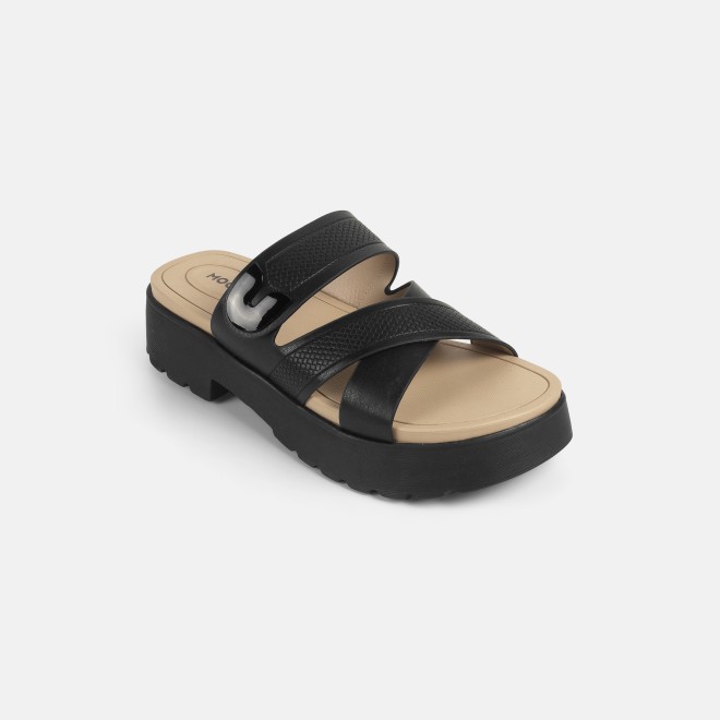Mochi Women Black Casual Slip Ons