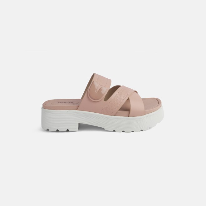 Mochi Women Pink Casual Slip Ons (SKU: 41-434-24-37)