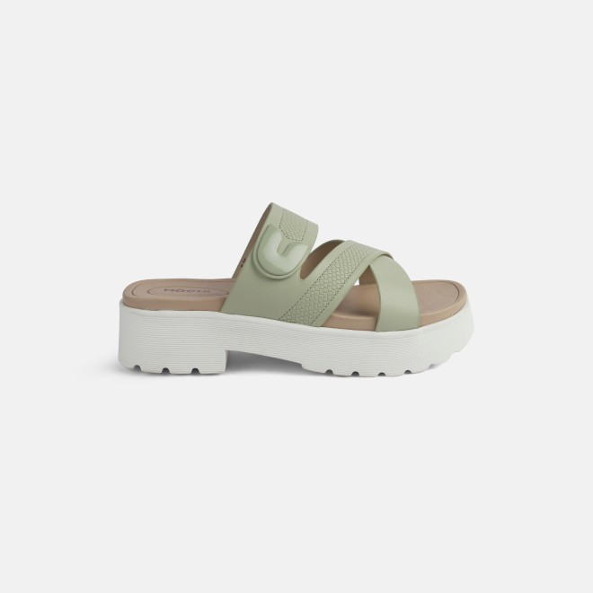 Mochi Women Light-green Casual Slip Ons (SKU: 41-434-60-36)