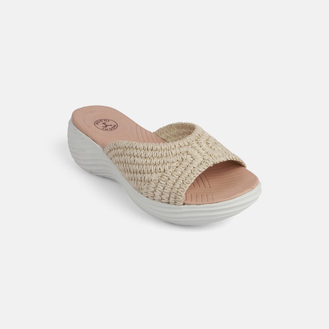 Mochi Women Off-white Casual Slip Ons