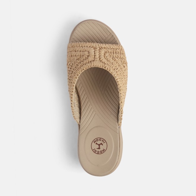 Mochi Women Beige Casual Slip Ons (SKU: 41-452-20-39)