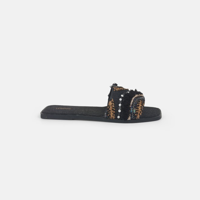 Mochi Women Black Casual Slippers (SKU: 41-453-11-36)