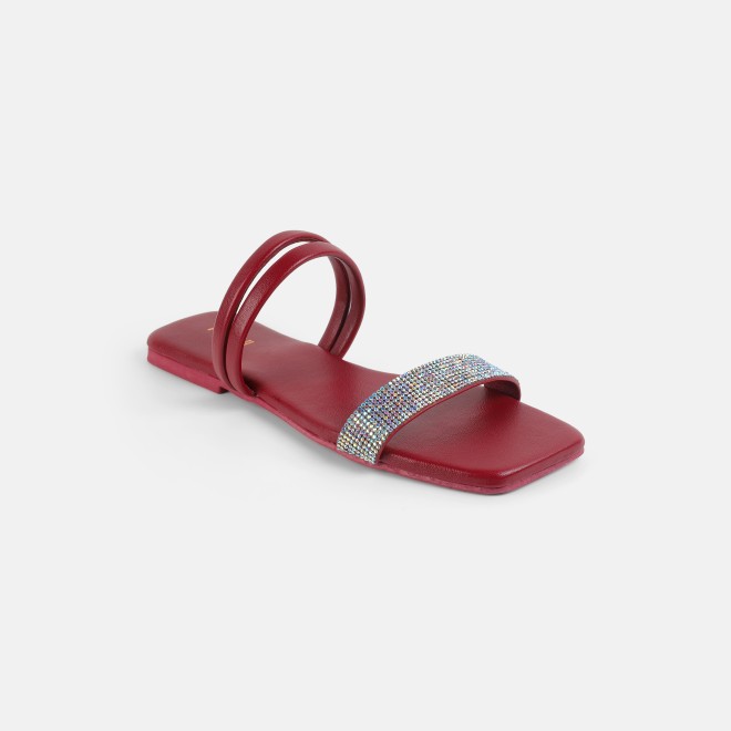 Mochi Women Maroon Casual Slip Ons (SKU: 41-4635-44-36)