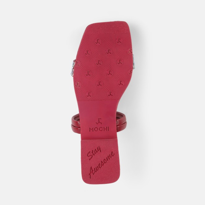Mochi Women Maroon Casual Slip Ons (SKU: 41-4635-44-36)
