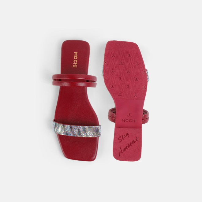 Mochi Women Maroon Casual Slip Ons (SKU: 41-4635-44-36)
