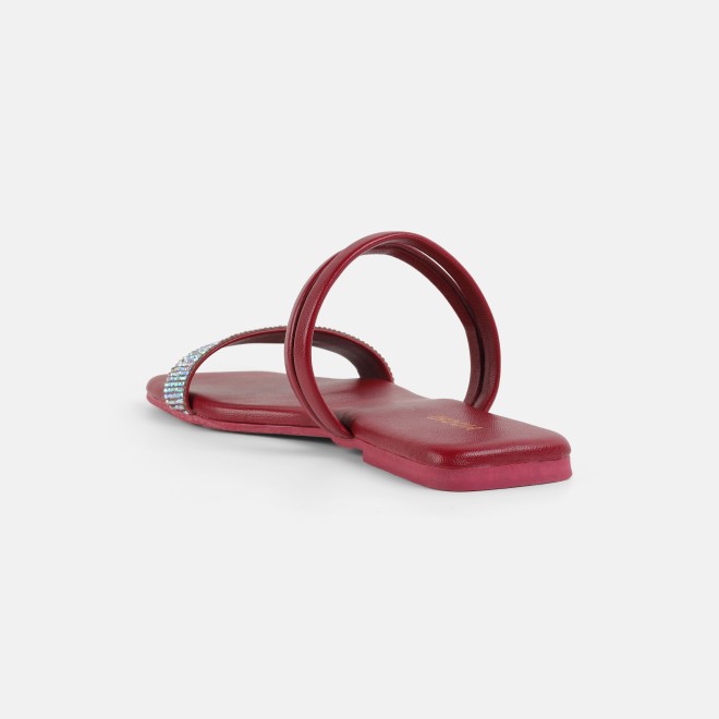 Mochi Women Maroon Casual Slip Ons (SKU: 41-4635-44-36)