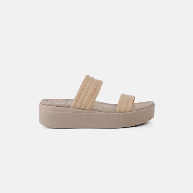 Mochi Women Beige Casual Slip Ons (SKU: 41-474-20-36)
