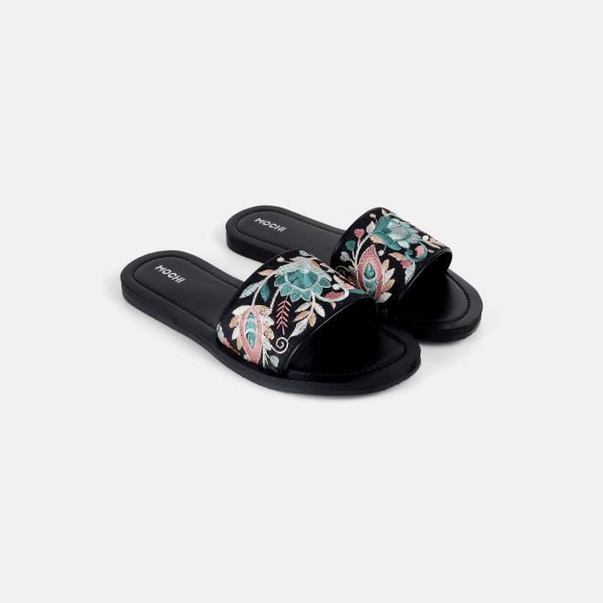 Mochi Women Black Casual Slip Ons (SKU: 41-478-11-36)