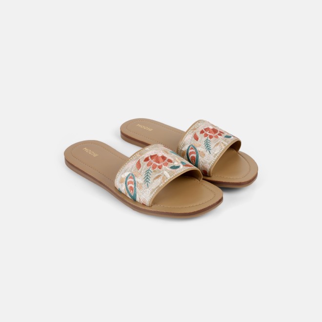 Mochi Women Beige Casual Slip Ons (SKU: 41-478-20-40)