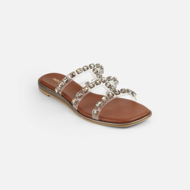 Mochi Women Gun-metal Casual Slip Ons