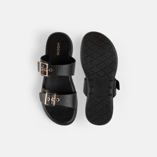 Mochi Women Black Casual Slip Ons (SKU: 41-482-11-36)