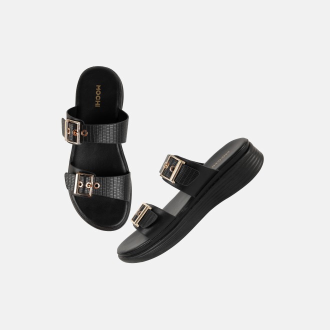 Mochi Women Black Casual Slip Ons (SKU: 41-482-11-36)