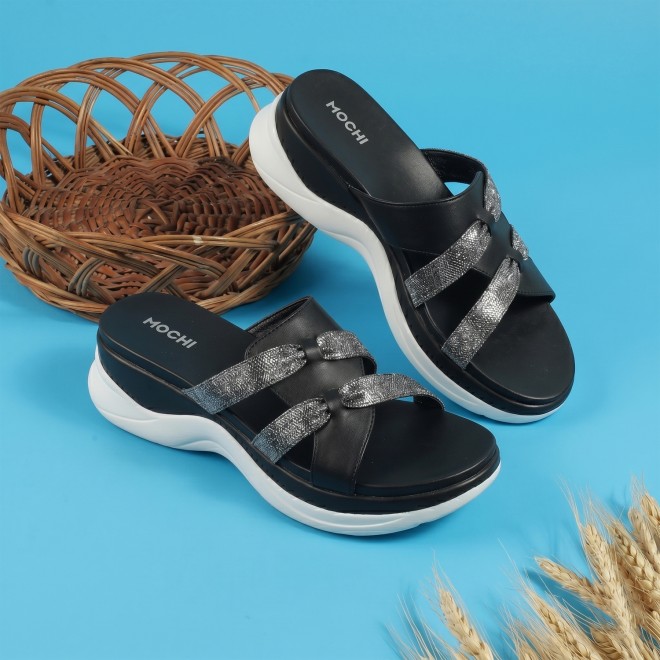Women Black Casual Slip Ons