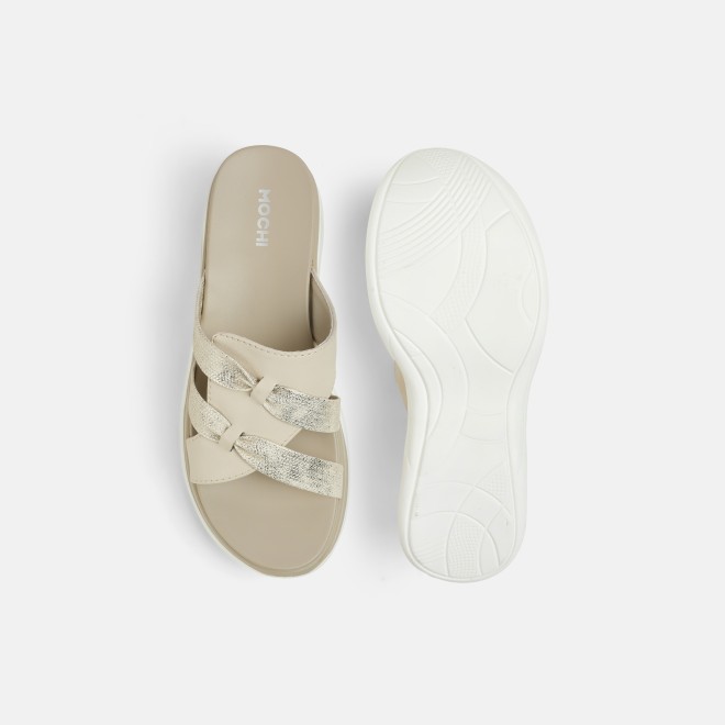 Mochi Women Beige Casual Slip Ons (SKU: 41-483-20-36)