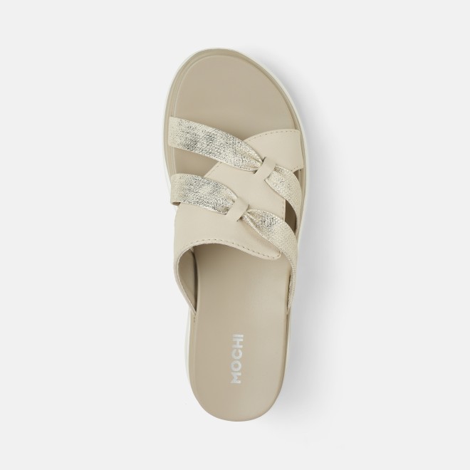 Mochi Women Beige Casual Slip Ons (SKU: 41-483-20-36)