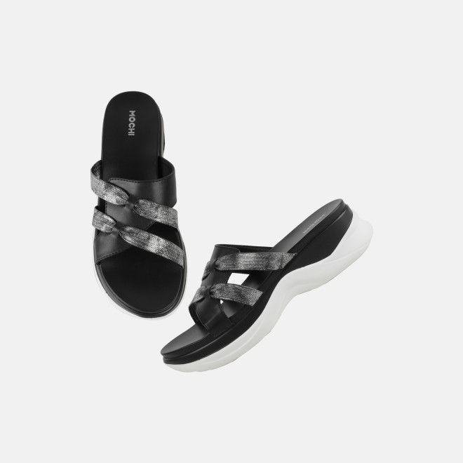 Mochi Women Black Casual Slip Ons (SKU: 41-483-11-36)