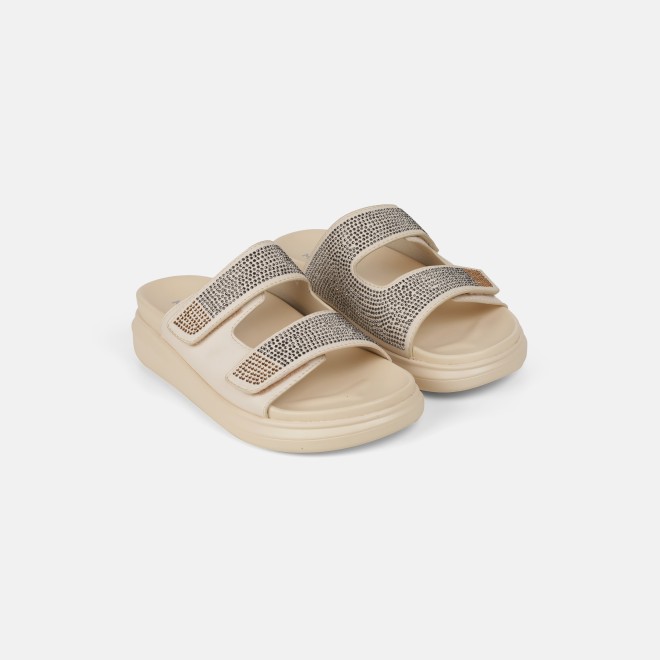Mochi Women Beige Casual Slip Ons (SKU: 41-484-20-36)