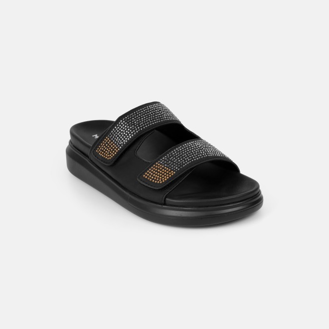 Mochi Women Black Casual Slip Ons (SKU: 41-484-11-36)
