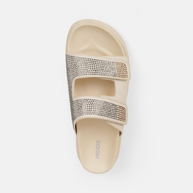 Mochi Women Beige Casual Slip Ons (SKU: 41-484-20-36)