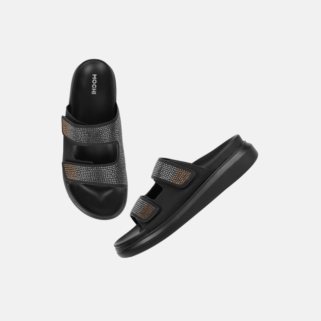 Mochi Women Black Casual Slip Ons (SKU: 41-484-11-36)