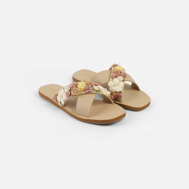 Mochi Women Beige Casual Slip Ons (SKU: 41-486-20-36)