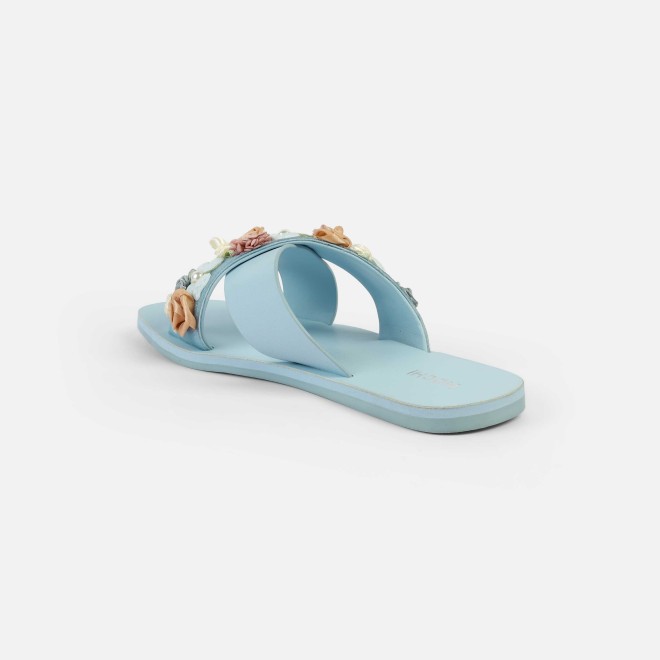 Mochi Women Blue Casual Slip Ons (SKU: 41-486-45-36)