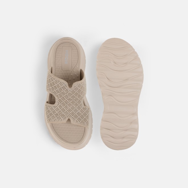 Mochi Women Beige Casual Slip Ons (SKU: 41-490-20-36)