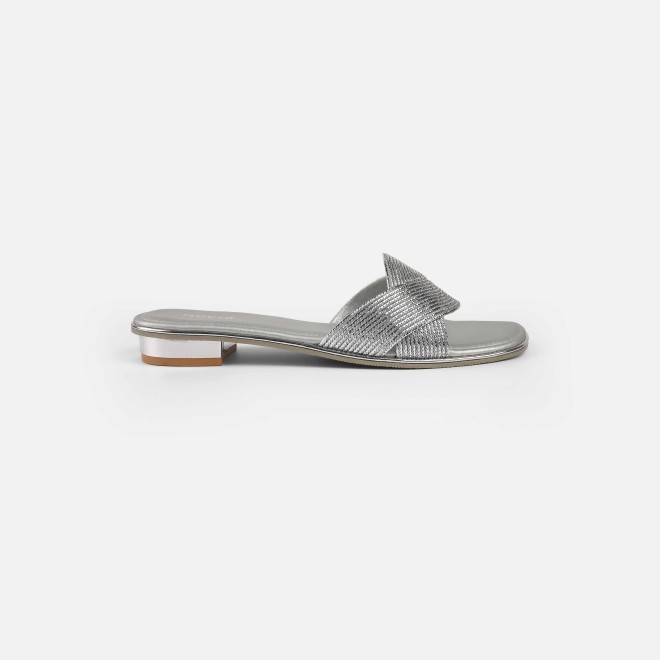 Mochi Women Silver Casual Slip Ons (SKU: 41-493-27-37)
