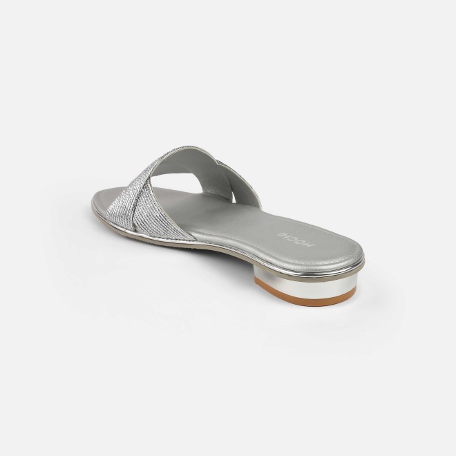 Mochi Women Silver Casual Slip Ons (SKU: 41-493-27-37)
