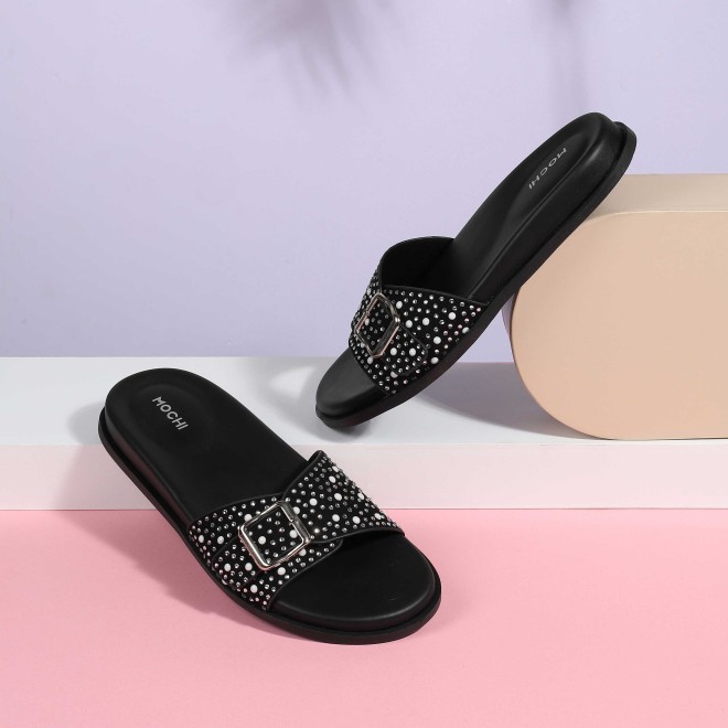 Women Black Casual Slip Ons