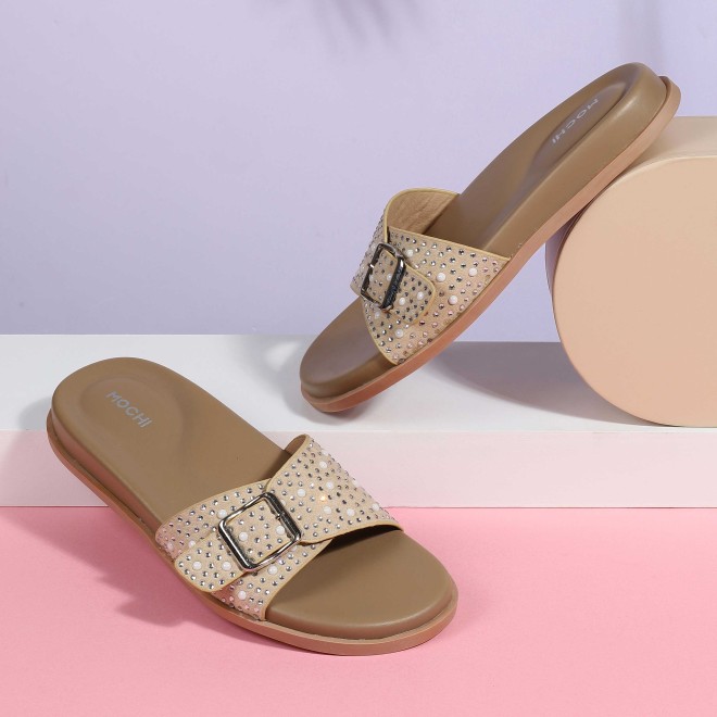 Women Beige Casual Slip Ons