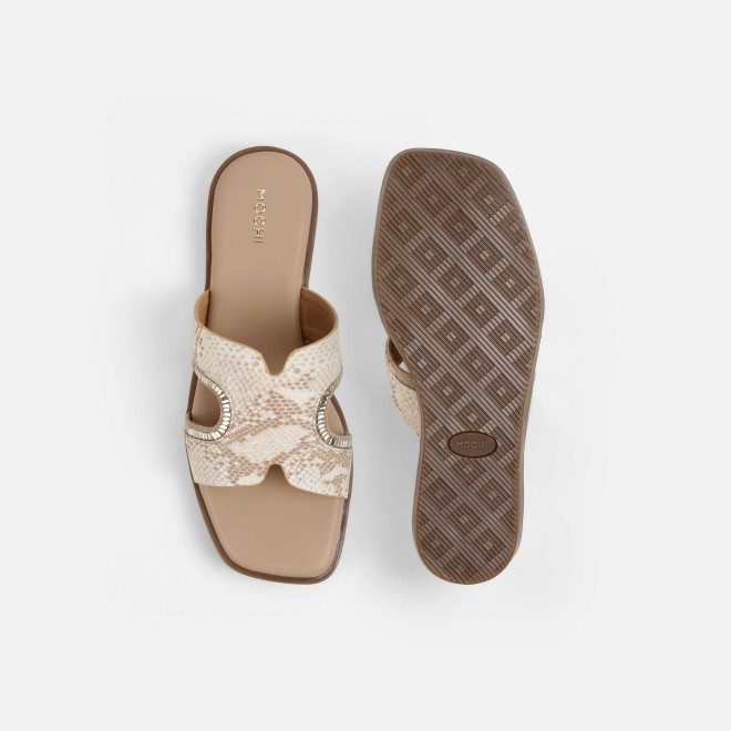 Mochi Women Beige Casual Slip Ons (SKU: 41-517-20-36)