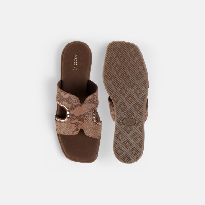 Mochi Women Tan Casual Slip Ons (SKU: 41-517-23-36)