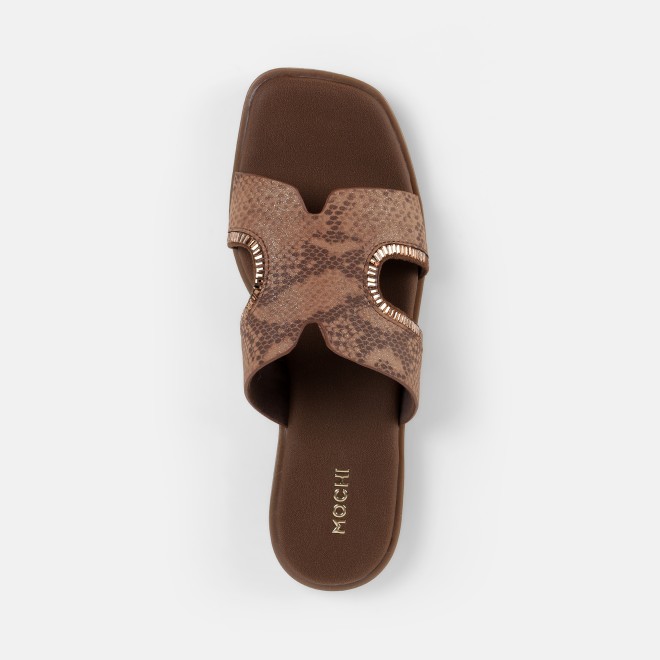 Mochi Women Tan Casual Slip Ons (SKU: 41-517-23-36)