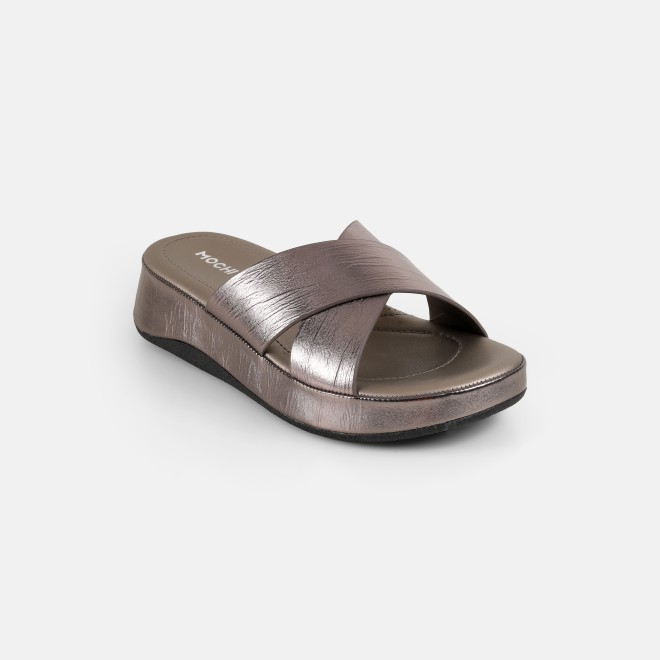 Mochi Women Gun-metal Casual Slip Ons (SKU: 41-521-29-36)