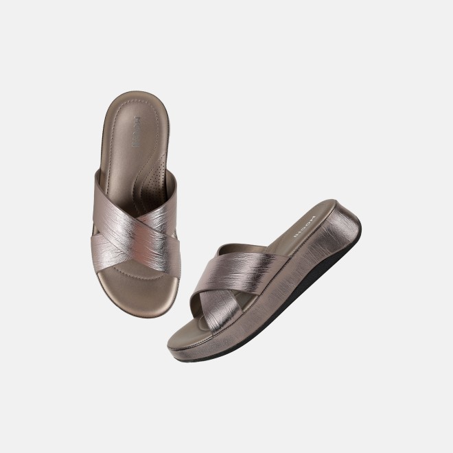 Mochi Women Gun-metal Casual Slip Ons (SKU: 41-521-29-36)