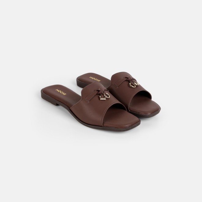 Mochi Women Brown Casual Slip Ons (SKU: 41-522-12-36)