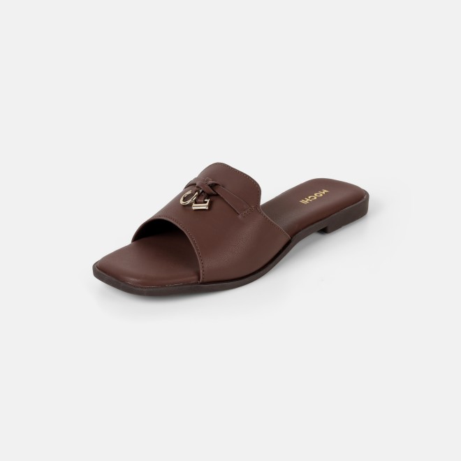 Mochi Women Brown Casual Slip Ons (SKU: 41-522-12-36)