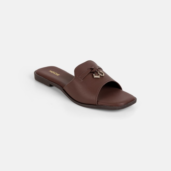Mochi Women Brown Casual Slip Ons (SKU: 41-522-12-36)