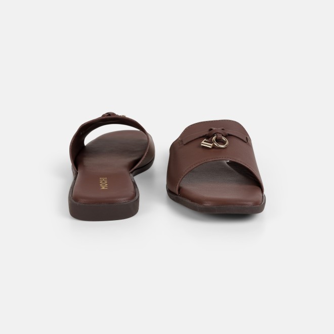 Mochi Women Brown Casual Slip Ons (SKU: 41-522-12-36)