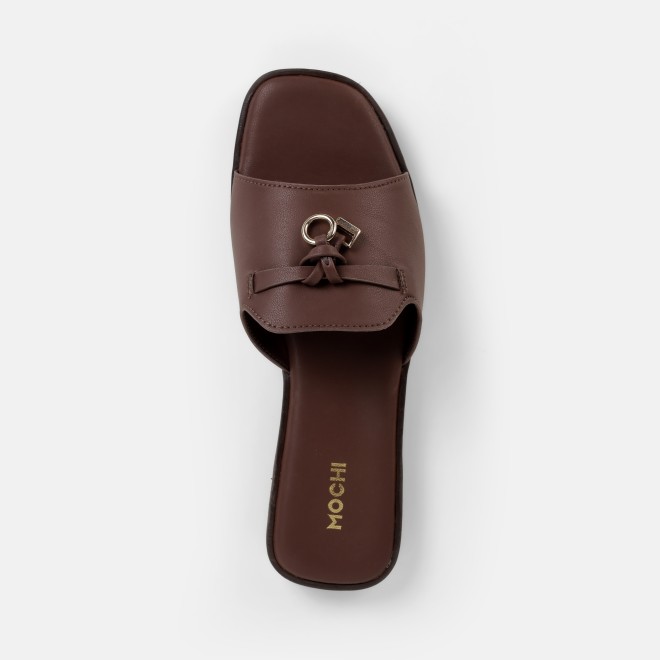 Mochi Women Brown Casual Slip Ons (SKU: 41-522-12-36)