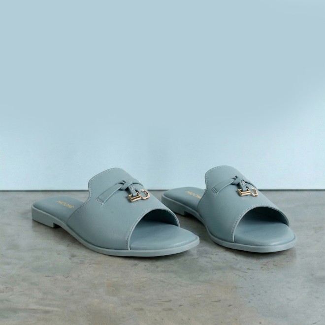 Mochi Women Blue Casual Slip Ons