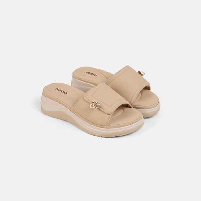 Mochi Women Beige Casual Slip Ons (SKU: 41-528-20-36)