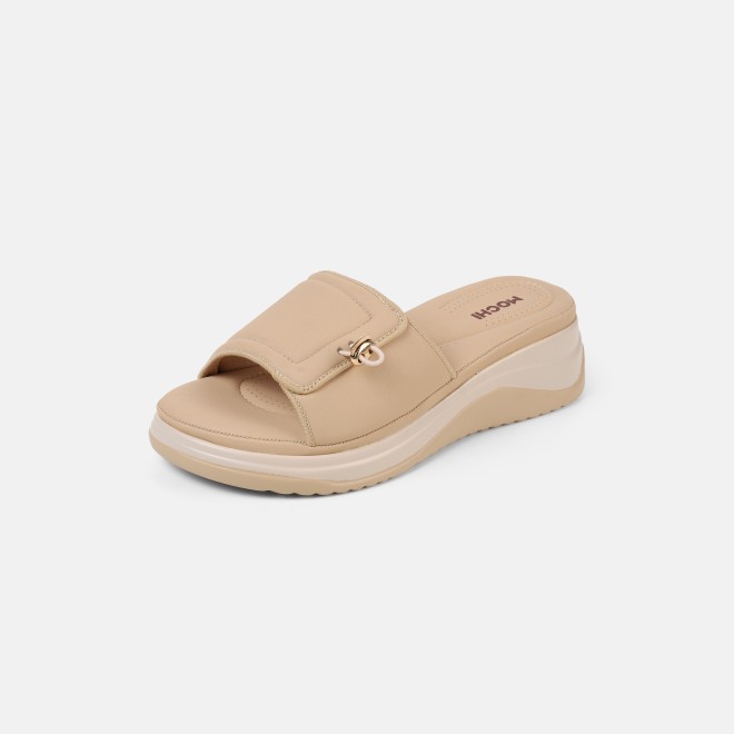 Mochi Women Beige Casual Slip Ons (SKU: 41-528-20-36)